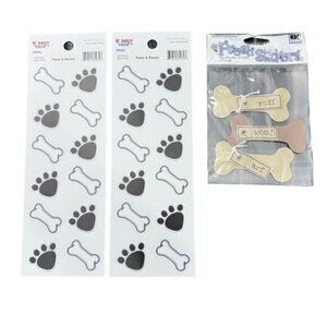 Craft Lot DOG Stickers Bones Metal‎ Scrapbooking Card Making Embellishments NEW